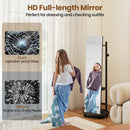 Coat Rack with Full Length Mirror Freestanding Coat Tree with 3 Hooks by LJGDeals