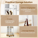 Coat Rack with Full Length Mirror Freestanding Coat Tree with 3 Hooks by LJGDeals