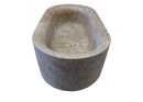 Coffee Brown Natural Travertine Hand-Carved Oval Soaking Bathtub - 40x72x22 Inches