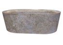 Coffee Brown Natural Stone Oval Shape Hand-Carved Unique Marble Bathtub (W)40" (L)72" (H)22"