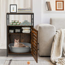 Cat Litter Box Enclosure with Louvered Door and 3-Tier Shelf by LJGDeals