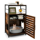 Cat Litter Box Enclosure with Louvered Door and 3-Tier Shelf by LJGDeals