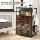 Cat Litter Box Enclosure with Louvered Door and 3-Tier Shelf by LJGDeals