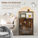 Cat Litter Box Enclosure with Louvered Door and 3-Tier Shelf by LJGDeals