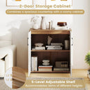 Coffee Bar Cabinet with 5-Position Adjustable Shelf for Living Room Dining Room-Natural by LJGDeals