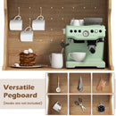 Coffee Bar Cabinet with Pegboard Storage Drawer and Adjustable Shelf-Oak by LJGDeals