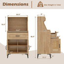 Coffee Bar Cabinet with Pegboard Storage Drawer and Adjustable Shelf-Oak by LJGDeals