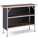 Folding Camping Table with 2-Tier Open Shelves for Outdoor BBQ by LJGDeals