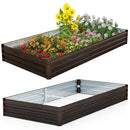 Large Outdoor Metal Planter Box for Vegetable Fruit Herb Flower-Coffee by LJGDeals