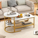 Coffee Table 2-Tier Rectangle Coffee Table and Side End Table with Storage Shelves by LJGDeals