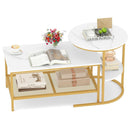 Coffee Table 2-Tier Rectangle Coffee Table and Side End Table with Storage Shelves by LJGDeals
