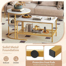 Coffee Table 2-Tier Rectangle Coffee Table and Side End Table with Storage Shelves by LJGDeals