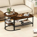 Coffee Table 2-Tier Rectangle Coffee Table and Side End Table with Storage Shelves by LJGDeals