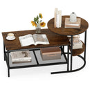 Coffee Table 2-Tier Rectangle Coffee Table and Side End Table with Storage Shelves by LJGDeals