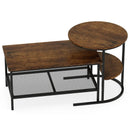 Coffee Table 2-Tier Rectangle Coffee Table and Side End Table with Storage Shelves by LJGDeals