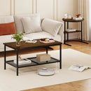 Coffee Table 2-Tier Rectangle Coffee Table and Side End Table with Storage Shelves by LJGDeals