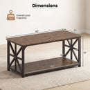 Coffee Table 2-Tier Center Table with Storage Shelf by DirectDeals