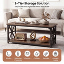 Coffee Table 2-Tier Center Table with Storage Shelf by LJGDeals