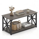 Coffee Table 2-Tier Center Table with Storage Shelf by DirectDeals