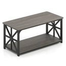 Coffee Table 2-Tier Center Table with Storage Shelf by DirectDeals