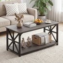 Coffee Table 2-Tier Center Table with Storage Shelf by LJGDeals
