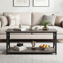 Coffee Table 2-Tier Center Table with Storage Shelf by DirectDeals