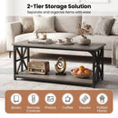 Coffee Table 2-Tier Center Table with Storage Shelf by LJGDeals