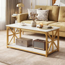 Coffee Table 2-Tier Center Table with Storage Shelf by LJGDeals