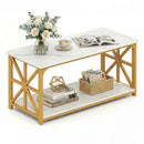 Coffee Table 2-Tier Center Table with Storage Shelf by LJGDeals