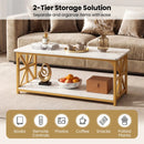 Coffee Table 2-Tier Center Table with Storage Shelf by DirectDeals