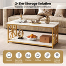 Coffee Table 2-Tier Center Table with Storage Shelf by LJGDeals