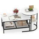 Coffee Table 2-Tier Rectangle Coffee Table and Side End Table with Storage Shelves by LJGDeals