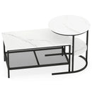 Coffee Table 2-Tier Rectangle Coffee Table and Side End Table with Storage Shelves by LJGDeals