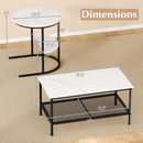 Coffee Table 2-Tier Rectangle Coffee Table and Side End Table with Storage Shelves by LJGDeals