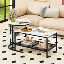 Coffee Table 2-Tier Rectangle Coffee Table and Side End Table with Storage Shelves by LJGDeals