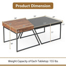 Coffee Table Set of 2 with Powder Coated Metal Legs-Black by LJGDeals