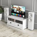 Modern Coffee Table with Drawers and Open Cubies-White by LJGDeals