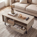 Coffee Table with Storage Rustic Rectangle Center Table by LJGDeals