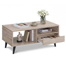Coffee Table with Storage Rustic Rectangle Center Table by LJGDeals