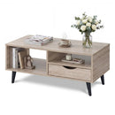 Coffee Table with Storage Rustic Rectangle Center Table by LJGDeals