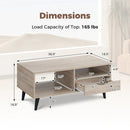 Coffee Table with Storage Rustic Rectangle Center Table by LJGDeals