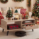 Coffee Table with Storage Rustic Rectangle Center Table by LJGDeals