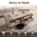 Coffee Table with Storage Rustic Rectangle Center Table by LJGDeals