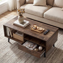 Coffee Table with Storage Rustic Rectangle Center Table by LJGDeals