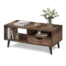 Coffee Table with Storage Rustic Rectangle Center Table by LJGDeals