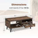 Coffee Table with Storage Rustic Rectangle Center Table