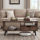 Coffee Table with Storage Rustic Rectangle Center Table by LJGDeals