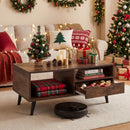 Coffee Table with Storage Rustic Rectangle Center Table by LJGDeals