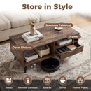 Coffee Table with Storage Rustic Rectangle Center Table by LJGDeals