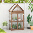 Cold Frame Mini Wooden Greenhouse for Vegetable and Flower-Brown by LJGDeals